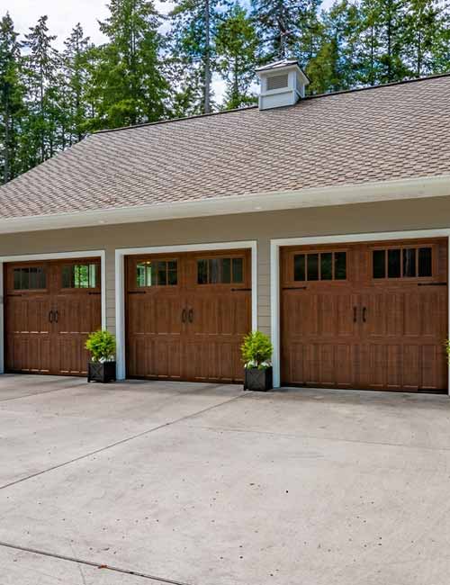 3 garage doors in line